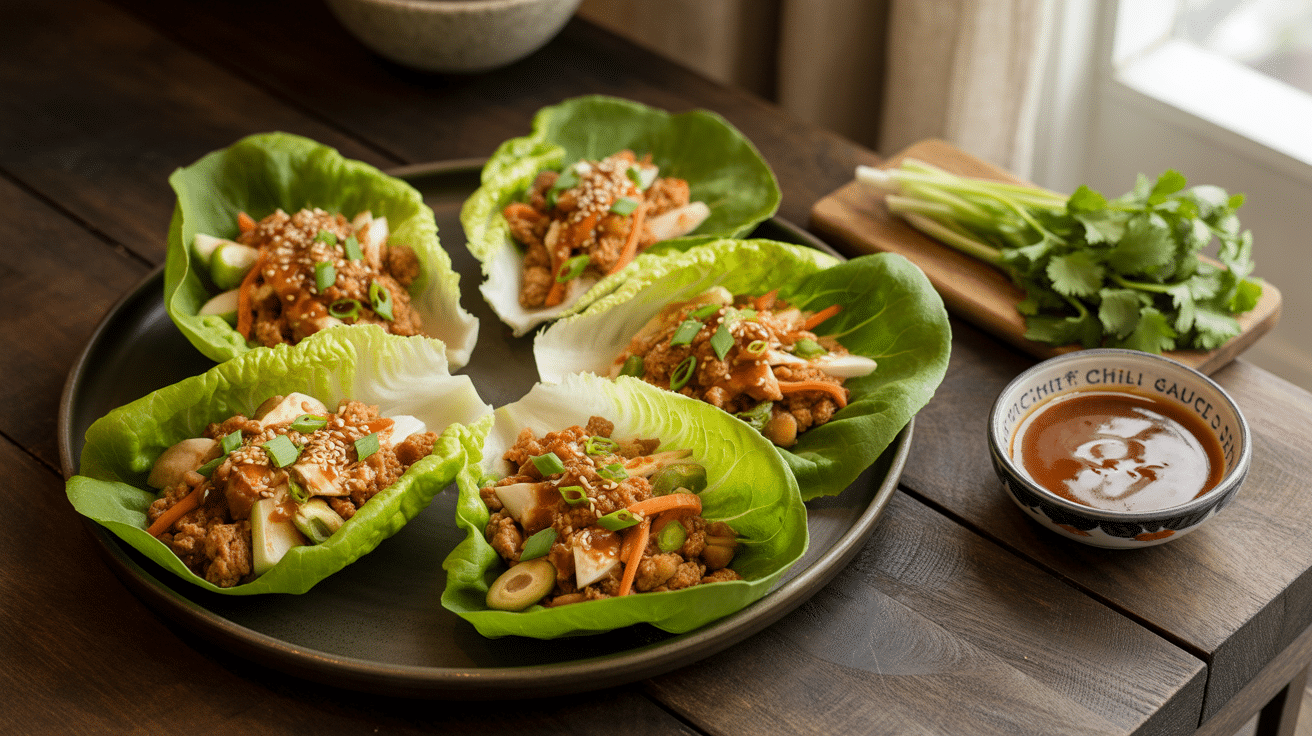 Asian-Inspired Lettuce Wraps Platter