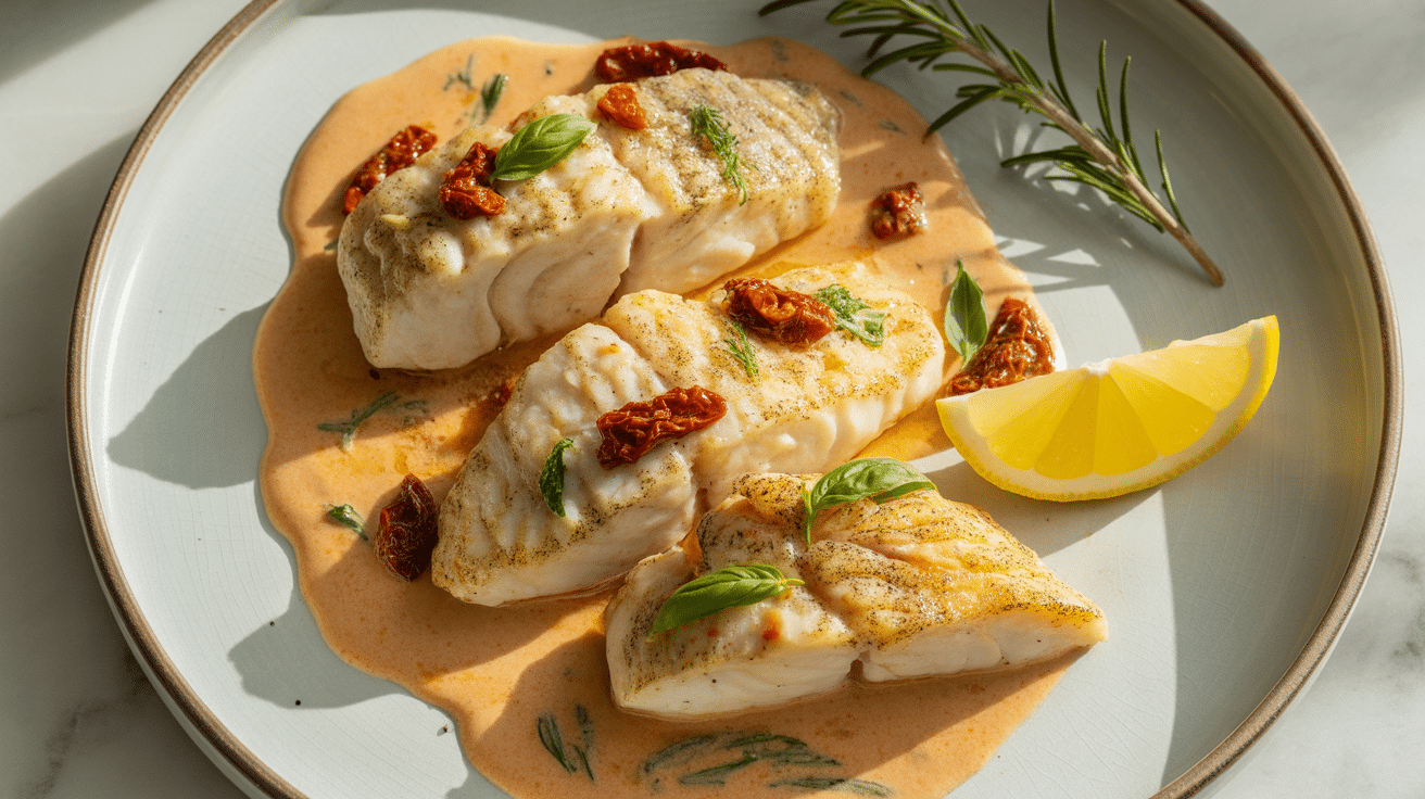 Basa Fish Fillets with Cream Sauce (Tuscan Style)