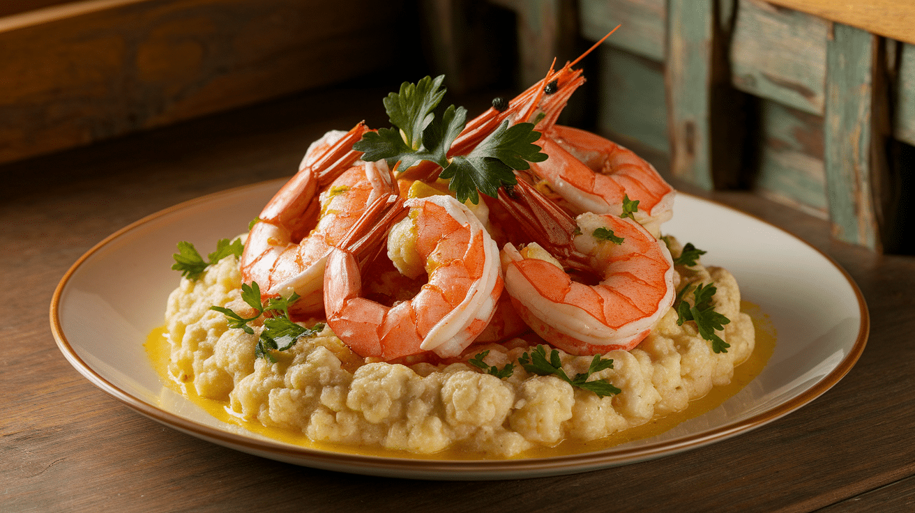 Cajun Shrimp with Cauliflower Grits
