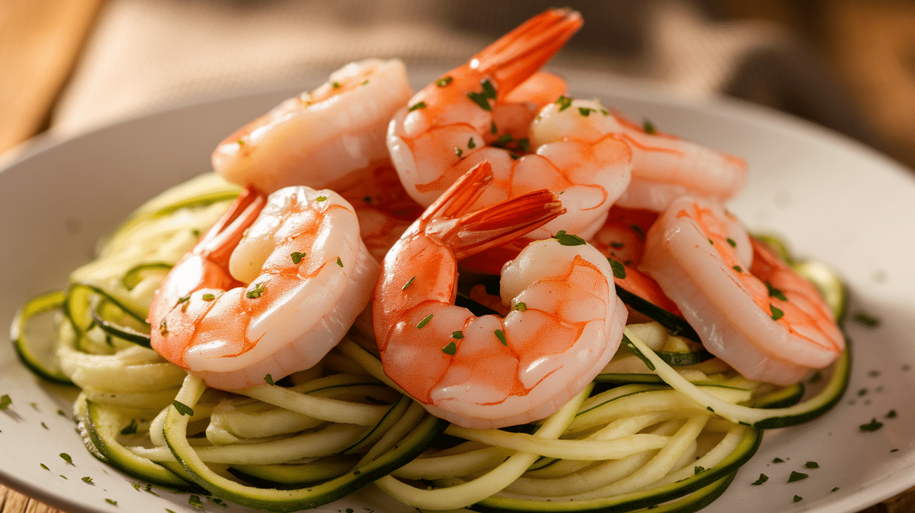 Garlic Butter Shrimp with Zucchini Noodles

