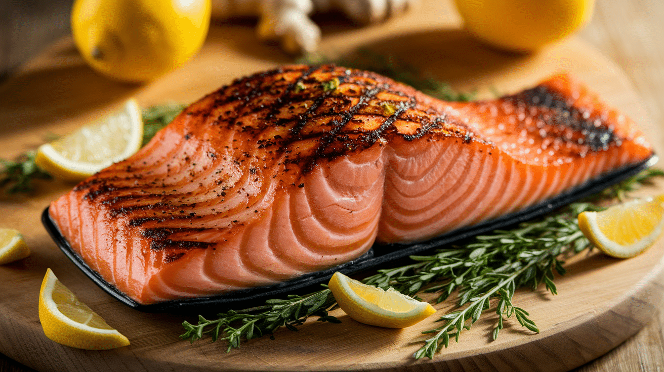 Grilled Lemon Ginger Salmon