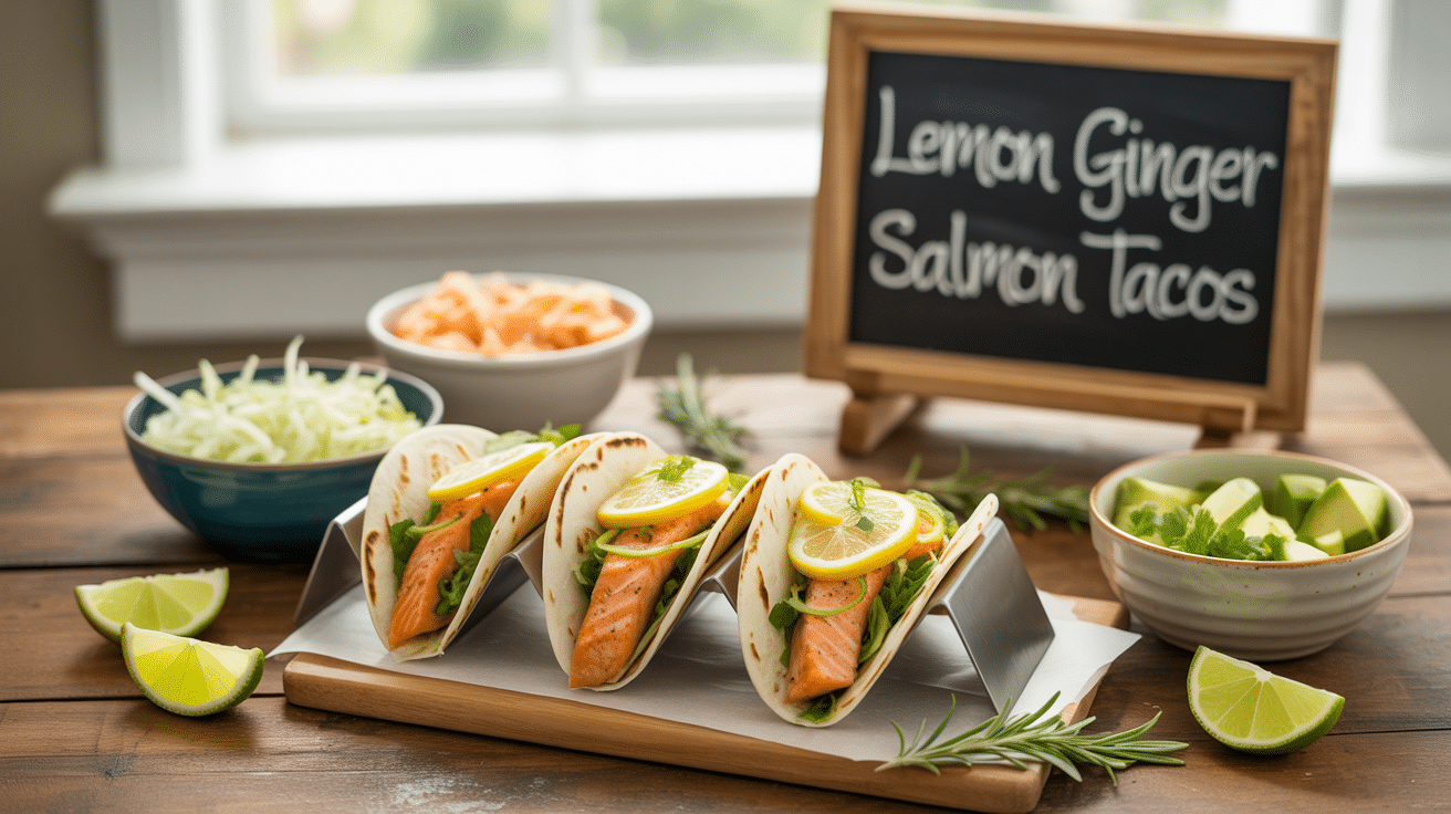 Lemon Ginger Salmon Taco Bar