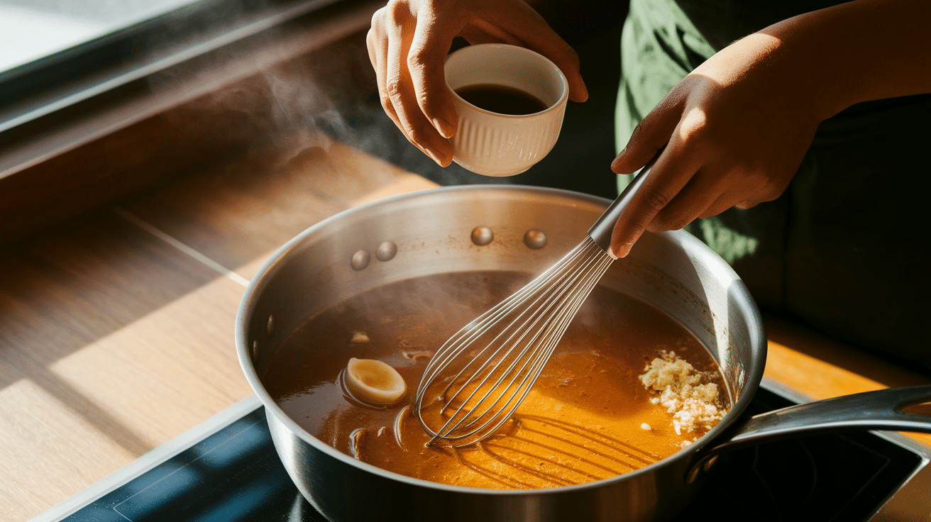 Add Soy Sauce, Sesame Oil, Minced Garlic, and Grated Ginger; Stir to Combine
