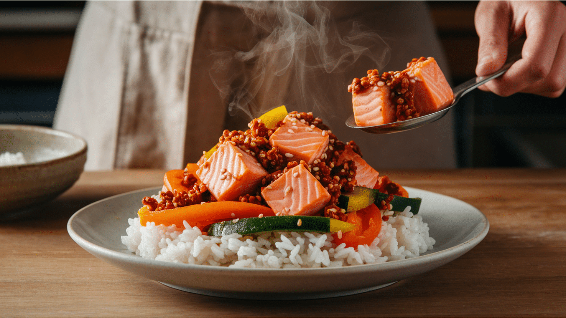 Chili Crisp Salmon Stir Fry