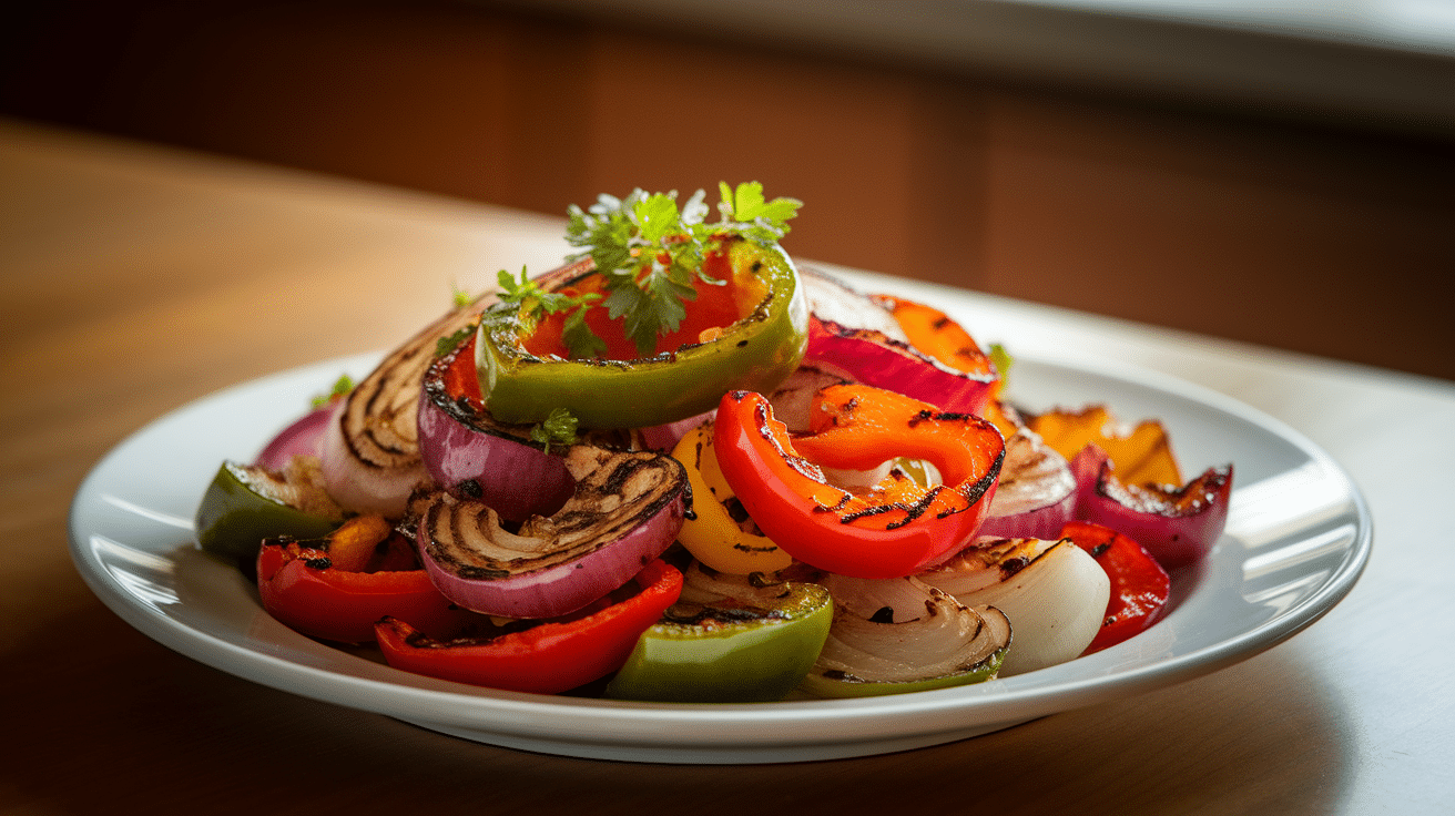 Grilled Peppers and Onions

