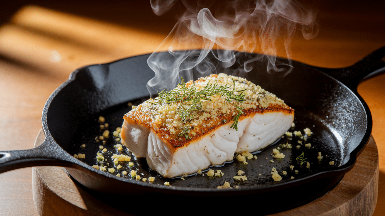 Pan-Seared Parmesan-Crusted Halibut
