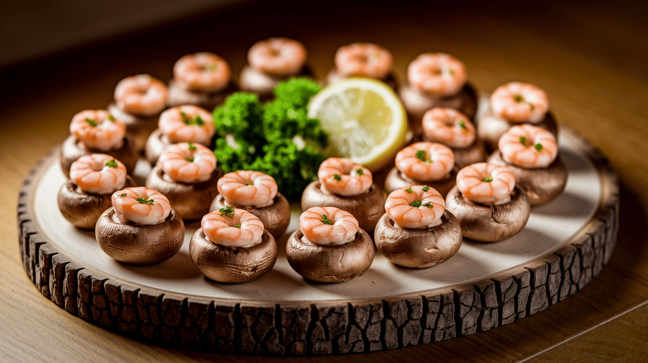 Shrimp Rockefeller Stuffed Mushrooms