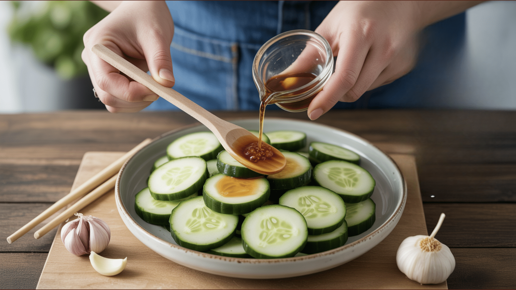 Drain, Pat Dry, and Mix with Sugar, Vinegar, Sesame Oil, and Garlic