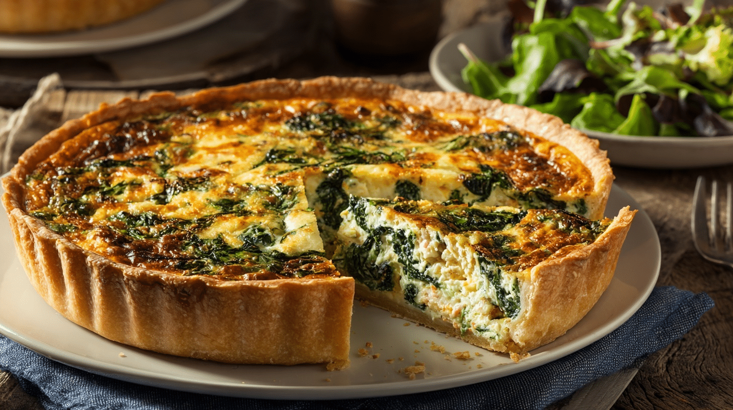 Crab and Spinach Quiche