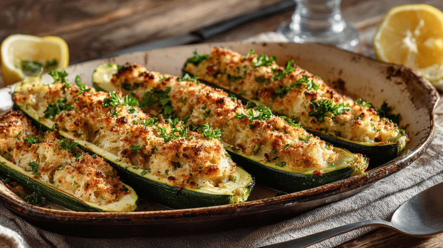 Crab-Stuffed Zucchini Boats